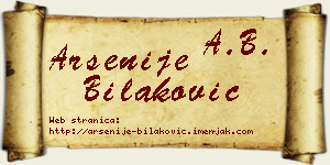 Arsenije Bilaković vizit kartica